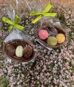 Krokant Halbei mit Frucht Pralinen