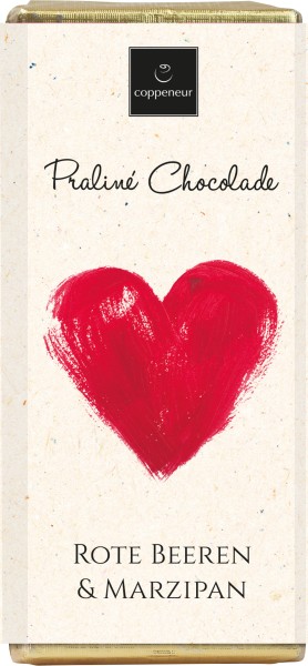 Rote Beeren & Marzipan / Praliné Schokolade Herz